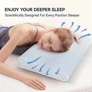 MUUEGM Neck Pillow, Memory Foam Contour Pillow For Pain Relief Cervical, Pillow - Picture 1 of 5