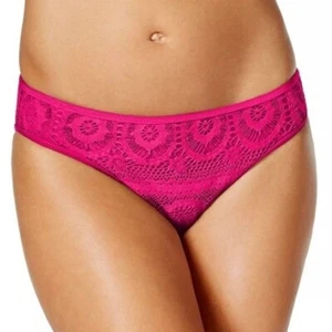 Kenneth Cole Reaction Crochet Lace Hipster Bikini Bottom Pink size Large NEW - Picture 1 of 15