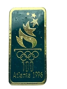 Atlanta 1996 Olympische Sommerspiele XXVI Fackelringe Logo Sammlerstück schwarz gold Pin - Bild 1 von 4