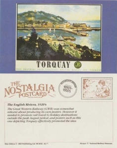 Póster postal ferroviario arte GWR Torquay 1947 Riviera Inglesa - Nostalgia - Imagen 1 de 3