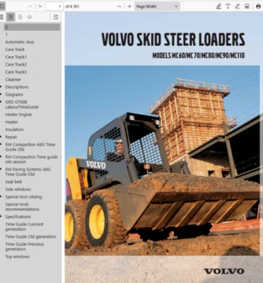 Minicargadora Volvo MC70 manual de reparación de servicio construcción PDF USB Foto 1 de 2