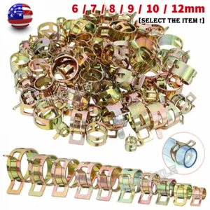 50PCS 6/7/8/9/10/12mm Spring Hose Clamps Kit Fuel Water Line Pipe Air Tube Clips - Picture 1 of 21