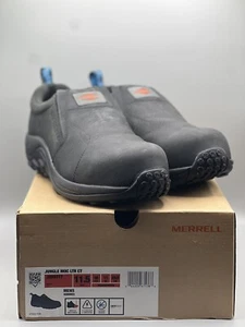 Merrell Jungle Mokassin Leder Verbundkappe Bauschuh schwarz Herren 11,5 M gebraucht, in einwandfreiem Zustand - Bild 1 von 15