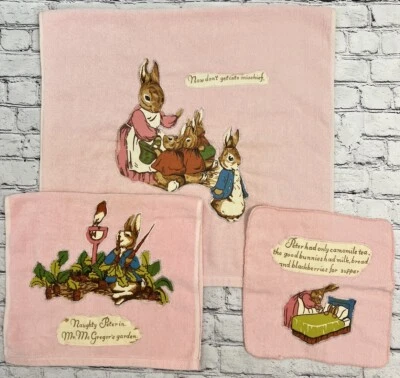 Juego 3 Toallas de Baño Martex Peter Rabbit Rosa Vintage Beatrix Potter Travieso Peter Foto 1 de 4