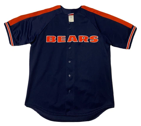 Vintage Chicago Bears Baseball Jersey Mens Large Majestic USA 80s 90s Sewn NFL Cover