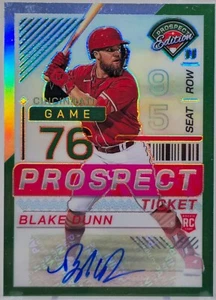 Boleto holográfico verde automático Blake Dunn RC edición Panini Prospect 2024 firma rojos - Imagen 1 de 3
