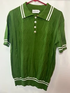 OXKNIT Knit Polo Shirt Men’s Small Retro Vintage Short Sleeve Top Shirt - Picture 1 of 4