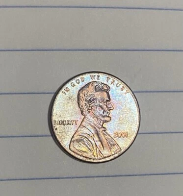 2001 Rare Error Penny Large Centered Broadstrike Double Die Obverse And Reverse! - Image 1 of 4