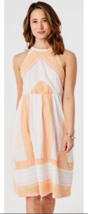 Abito Carve Designs tg M Mabel cotone biologico collo alto in guava alba righe - Foto 1 di 10