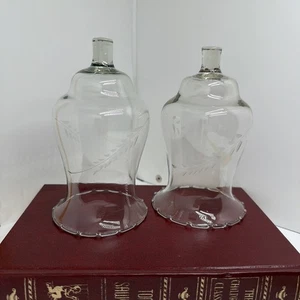 Vintage Home Interior Homco Paar 5,5 Zoll Hohe geätzte Weizen Design Votivbecher - Bild 1 von 9