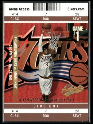 2003-04 Fleer Authentix #50 Allen Iverson Club Box #75/100 - Image 1 of 2