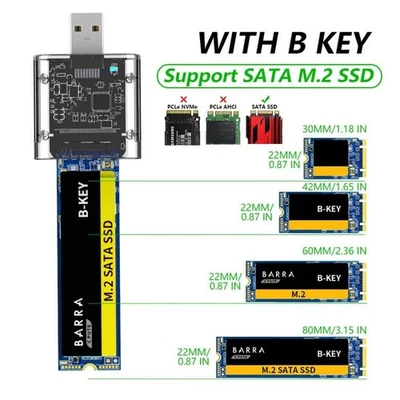 High-speed M2 SSD Case M.2 to USB3.0 Gen 1 5Gbps SSD Enclosure for SATA M.2 NGFF - Bild 1 von 4