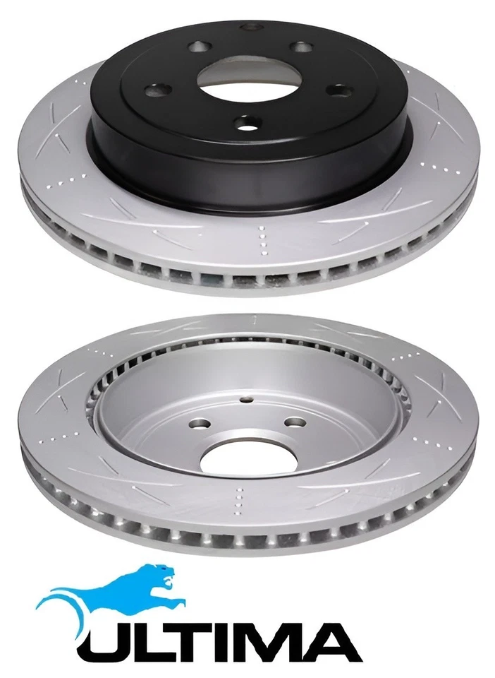 REAR SLOTTED DISC BRAKE ROTOR SET FOR HOLDEN STATESMAN WM ALLOYTEC LY7 3.6L V6 - Image 1 of 1