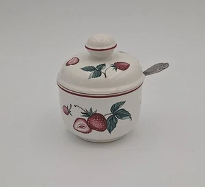 Villeroy & Boch 1748 Dupuis Covered Jam~Jelly~Sugar Jar W/Spoon Luxembourg - Picture 1 of 8