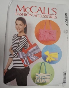 McCalls 6977 Womens Bags Purse Bows Sewing Pattern - Picture 1 of 2