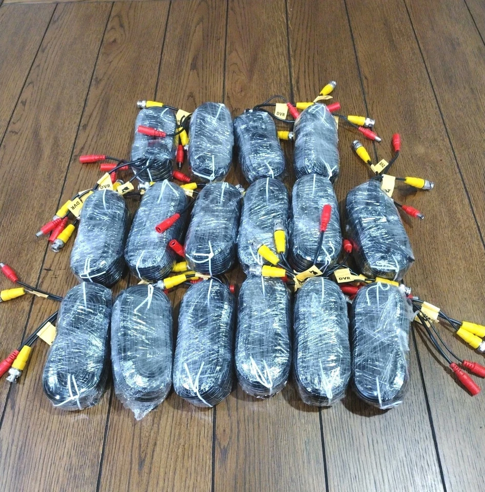 16 Pack Defender BNC Camera Cables 60' for Security System - Image 1 of 4