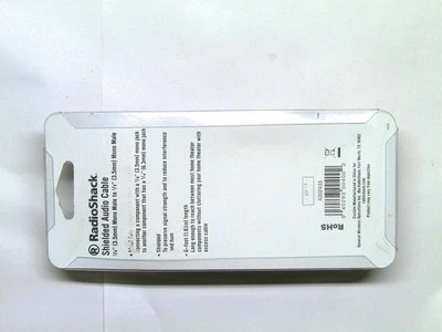Radioshack Shielded Audio Mono Plug Male Cable 6-foot 1/4" To 1/8" 4202433 - Image 1 of 2