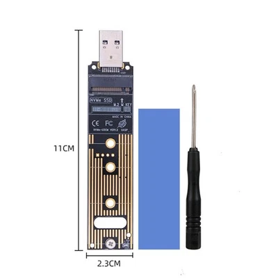 Disco rígido adaptador alumínio M.2 NVME SSD para USB 3.1 com ferramenta chave de fenda - Imagem 1 de 4