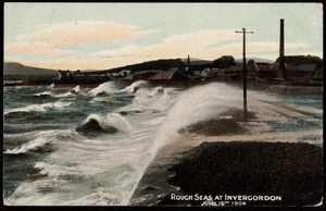 Invergordon Rough Sea 1904 Scotland Postcard - Picture 1 of 2
