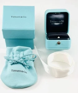 Tiffany & Co blaue Leder Ring Box + äußere Ring Box + Band + Etui. 4 teiliges Set - Bild 1 von 7