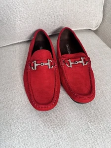 David Stone Halbschuhe Herren Größe 11 Slipper Rot Fahrer Elegant Freizeitschuhe - Bild 1 von 5