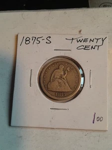 1875 S US 20 Twenty Cent Piece F/VF - Picture 1 of 4