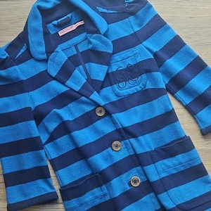 Vintage Juicy Couture Y2K Strickblazer blau gestreift P - Bild 1 von 9