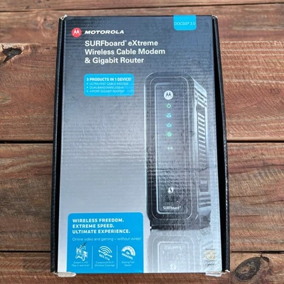 Motorola SURFboard SBG6580 Wireless Cable Modem Router DOCSIS 3.0 w/ Cord & CD - Image 1 of 4