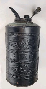 Rare Antique 1883 Star Embossed Gas Oil Can Bottle Kerosene Jar Fuel Jug - Picture 1 of 18