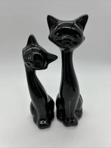 Vintage Black Cat Ornament Set Pair Retro Mid Century MCM - Picture 1 of 13