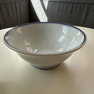 Pillivuyt Classic Blue Banded Porcelain Tulip Salad Serving Bowl 7 3/4", 2 Avail - Picture 1 of 8