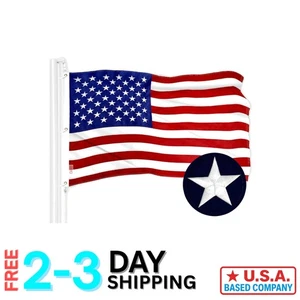 Amerikanische Flagge 5 x 8 Fuß - strapazierfähiges besticktes Polyester für drinnen/draußen - Bild 1 von 11