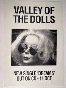 Valley Of The Dolls Poster Dreams CD Single Release Indie Rock Promo UK 1992 - Picture 1 of 12