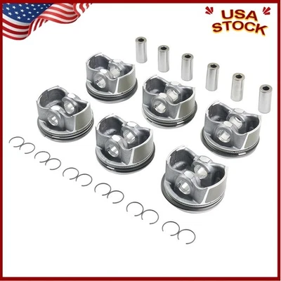 6x Pistons & Rings Kit Set For 3.0L Mercedes-Benz E280 A2720304017 A2720301018 - Изображение 1 из 4