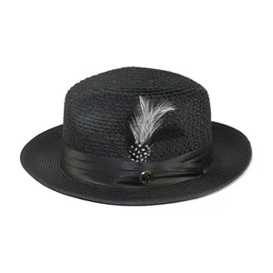 Sombrero estilo paja trenzado primavera verano para hombre de BRUNO CAPELO JULIAN JU900 negro - Imagen 1 de 9