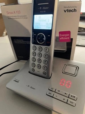 Sinus A103 Schnurlostelefon m. AB, Basis, Mobilteil, Kabel, leichte Gebrauchsspu - Bild 1 von 4