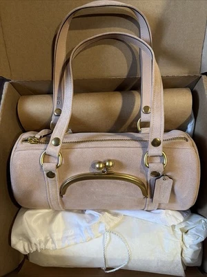 Bolso Coach ROSA Pasarela Kisslock Barril NUAGE Gamuza Edición LTD NUEVO CON ETIQUETAS Foto 1 de 4
