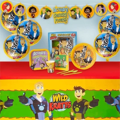 Kit completo de globos de mantel pancarta decoración 97 piezas Wild Kratts Foto 1 de 4