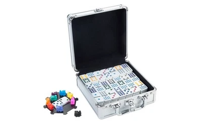 Longfield Games Mexican Train Double Twelve Dominoes in Aluminium Case (UK) - Image 1 of 4