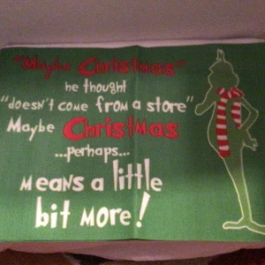 Grinch Placemats (4) “Maybe Christmas…. Means A Little Bit More” NEW - Picture 1 of 3