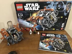 Lego Star Wars 75178 Jakku Quadjumper Complete With Figs And Manual, With Box