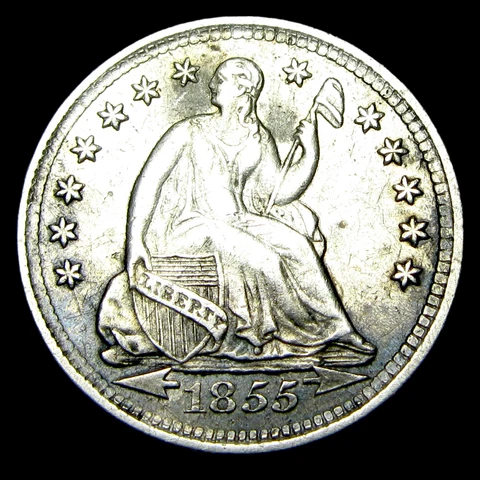 1855 Seated Liberty Half Dime Silver ---- Stunning Details Type Coin ---- #XD424 Cover