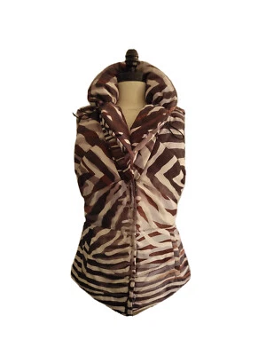 ELIE TAHARI Abstract Geometric Cord Puffer Vest (B2) - Image 1 of 4