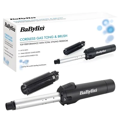 BaByliss Cordless Hair Curler & Brush 200°C  - 19mm Ceramic Tong Travel Styler - Image 1 of 3