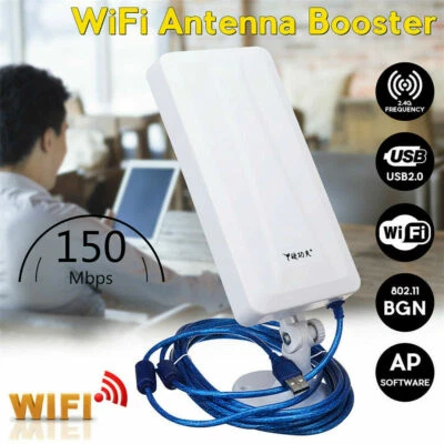 Outdoor Long Range USB 150Mbps Wireless Wifi Adapter Receiver Antenna 5m Cable - Image 1 of 4