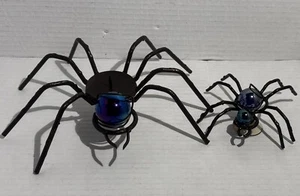 Black Widow Spider Tealight Candle Holder & Smaller Spider - Picture 1 of 8
