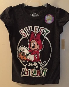 Neu Disney Mädchen Minnie Mouse leuchtet im Dunkeln Halloween T-Shirt Größe Large 10 - Bild 1 von 3