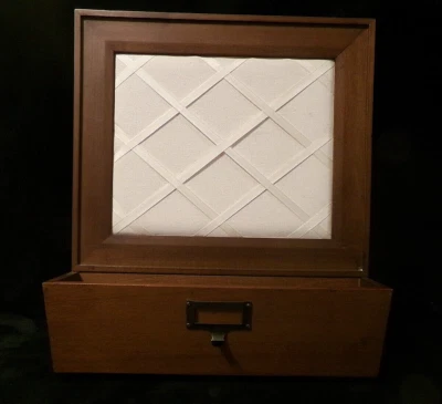 POTTERY BARN SOLID WOOD FRAMED WALL MOUNTED MESSAGE BOARD w/STORAGE POCKET - Image 1 of 4