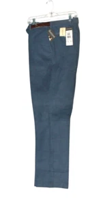 Vintage Haggar Blue CorduroyEasy Care Belted Pants 36 X 34 NWT - Picture 1 of 6