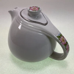 Hall China Wild Rose White Sani-Grid Small Teapot - Picture 1 of 5